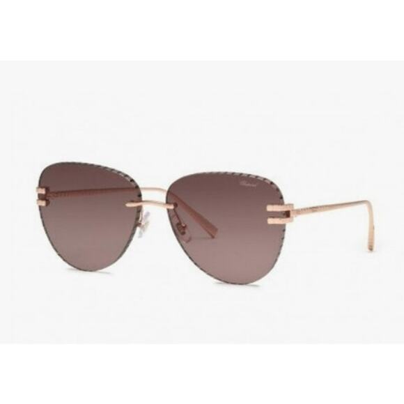 Chopard SCHL55M Brown Pink Gradient Pilot Sunglasses - Picture 1 of 8